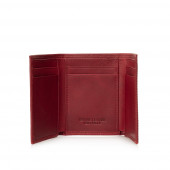 Portofel mic tip portcard din piele naturala DiAmanti Soverato Rosso Scuro